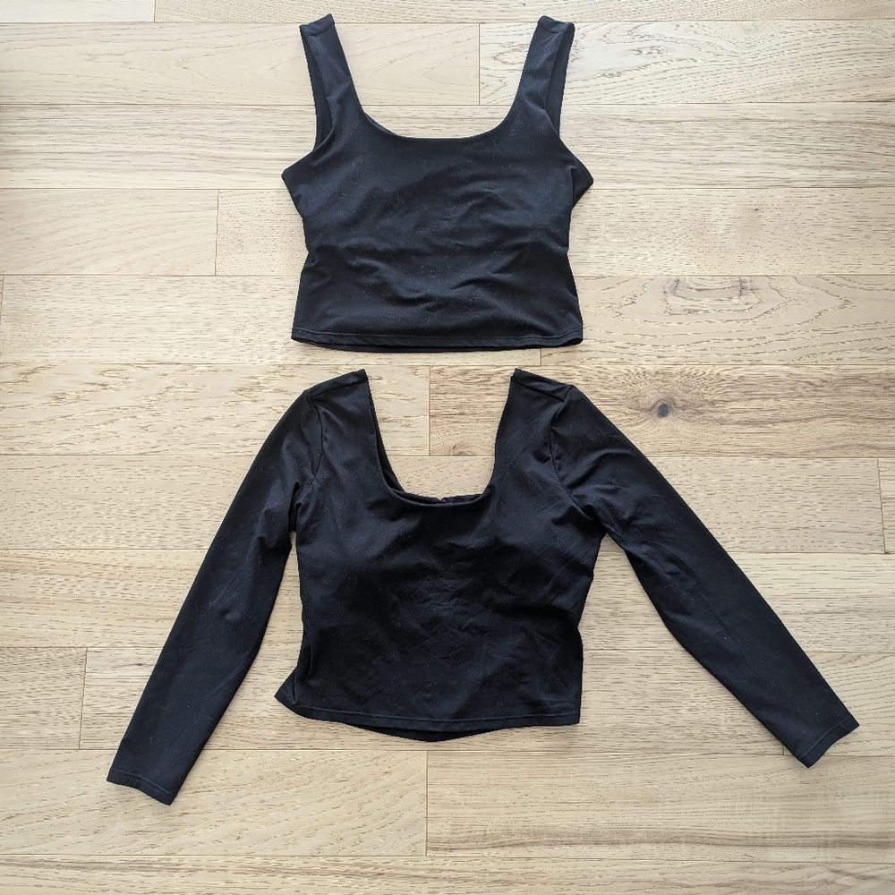 2 x Fabletics XL Oasis Twist Tops Black - Picture 4 of 11